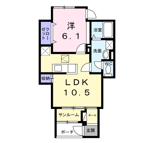 マーレ長崎 101号室 間取り