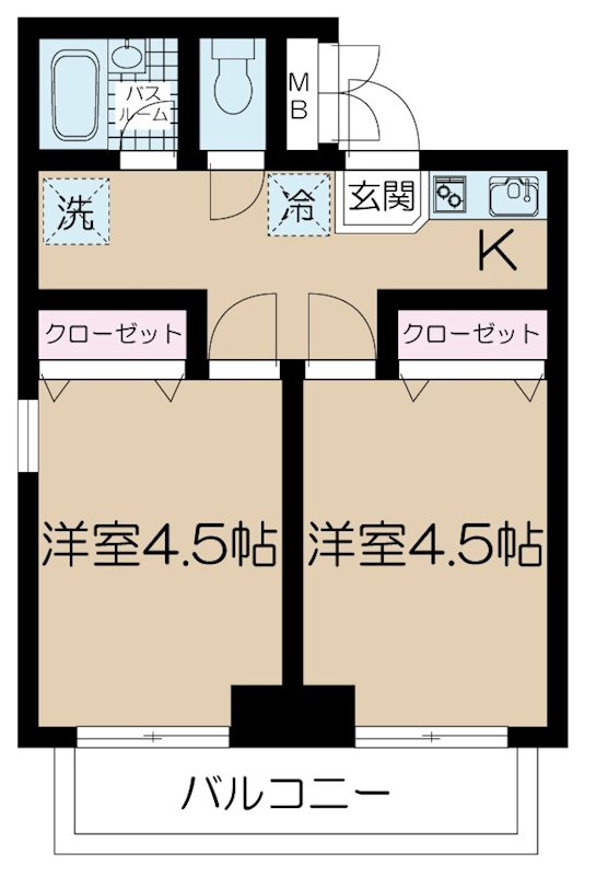 アムール戸山 203号室 間取り