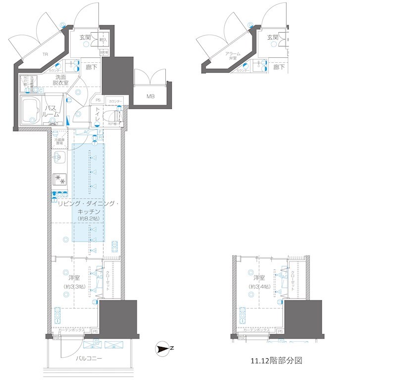 ZOOM信濃町 1102号室 間取り