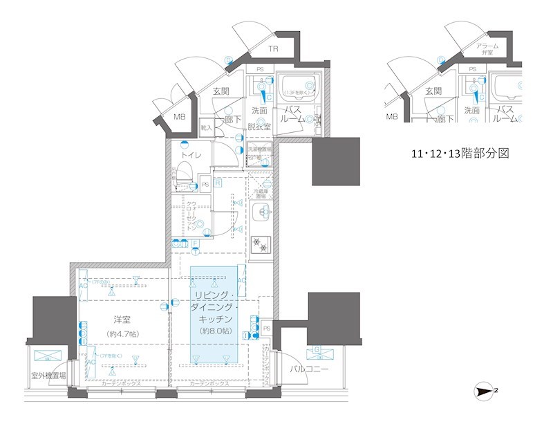 ZOOM信濃町 1204号室 間取り
