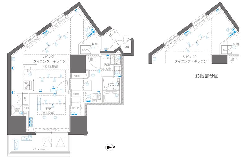 ZOOM信濃町 1005号室 間取り