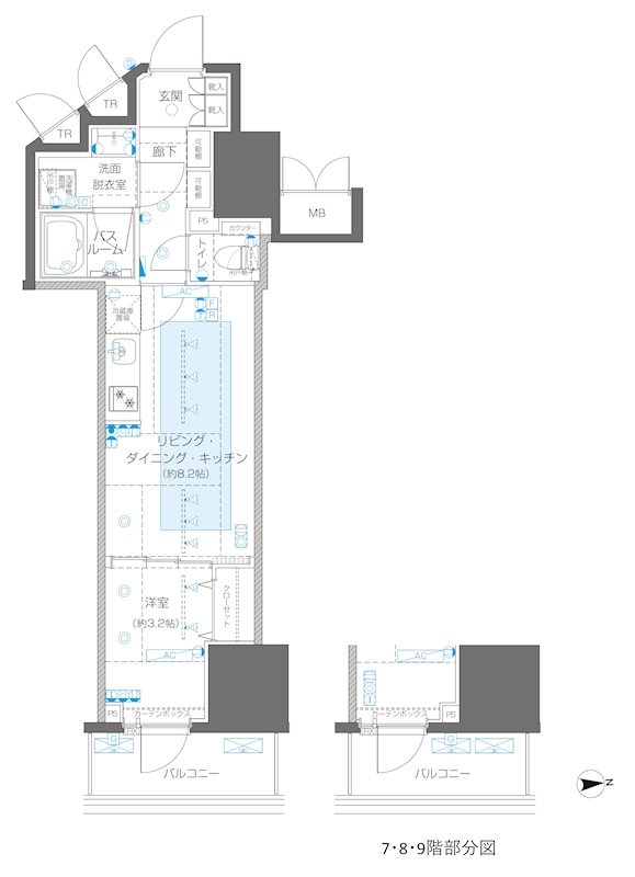 ZOOM信濃町 802号室 間取り