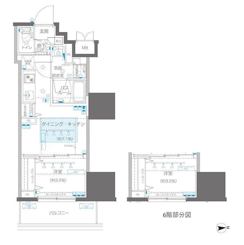 ZOOM信濃町 604号室 間取り