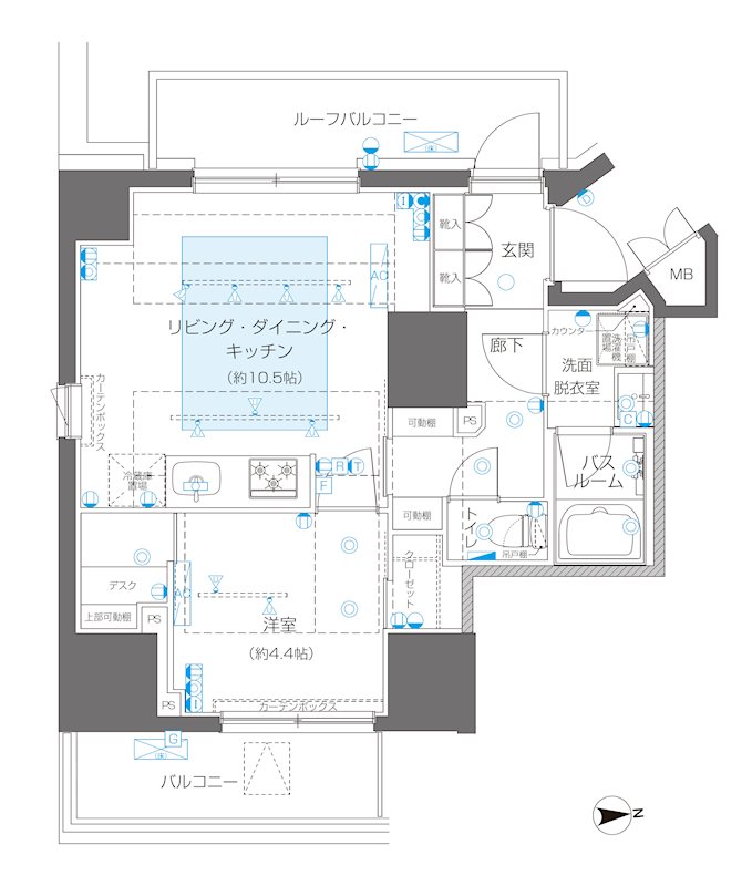 ZOOM信濃町 705号室 間取り