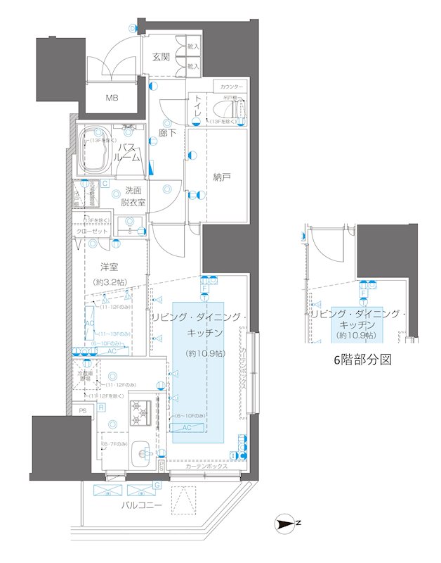 ZOOM信濃町 701号室 間取り