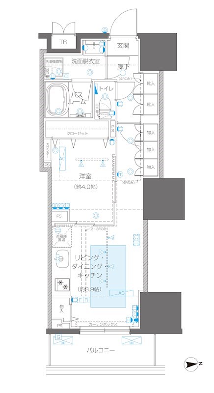 ZOOM信濃町 304号室 間取り