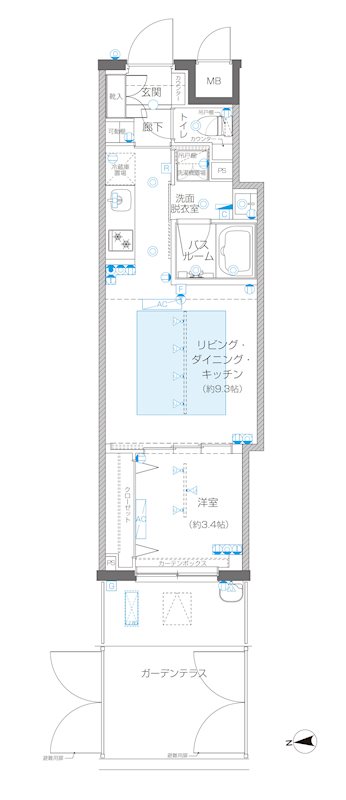 ZOOM信濃町 102号室 間取り