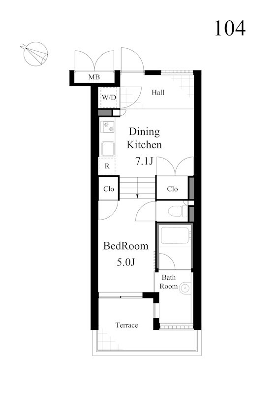 ライトハウス 104号室 間取り