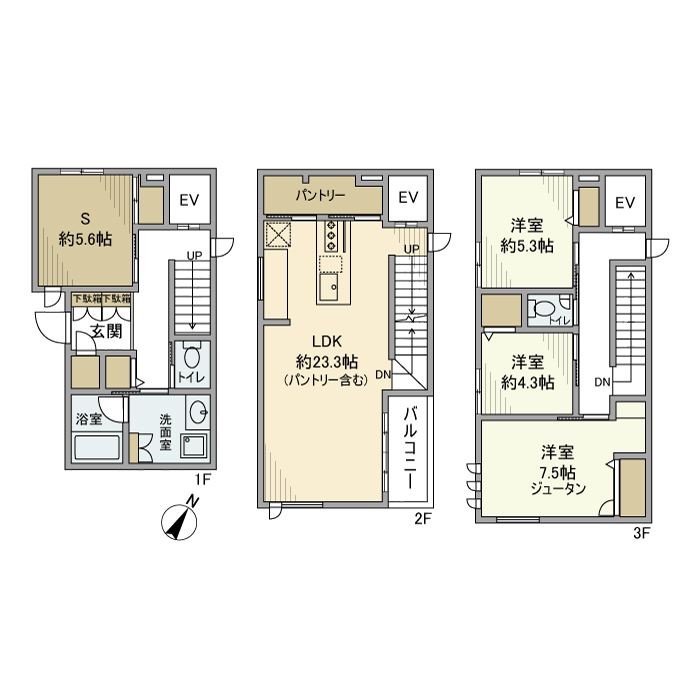 南池袋戸建 間取り図