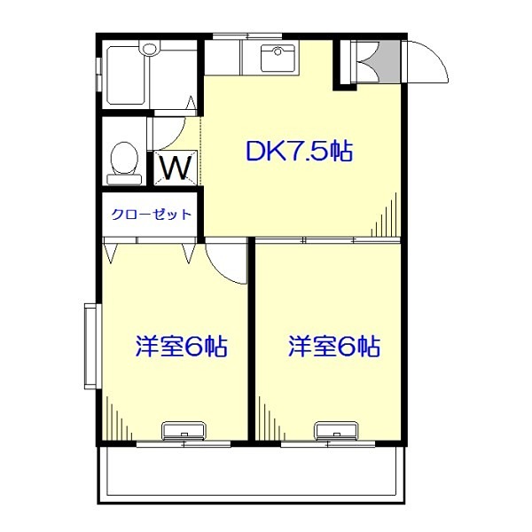 ハウスエトワール 101号室 間取り