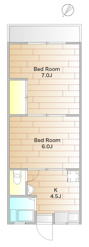 ハナブサマンション 402号室 間取り