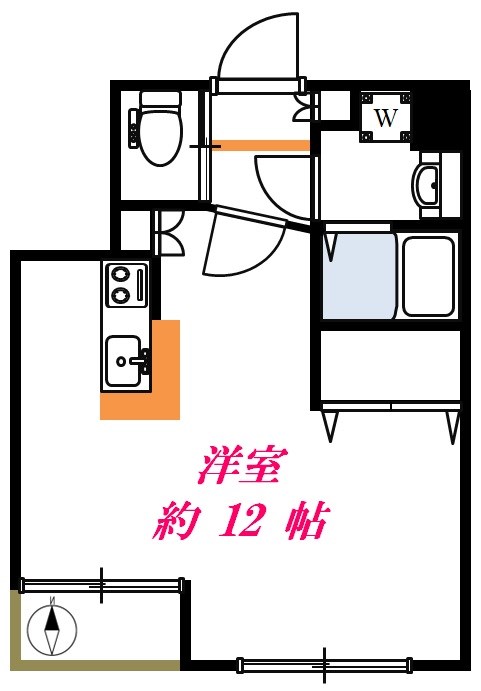 グリフォン 202号室 間取り