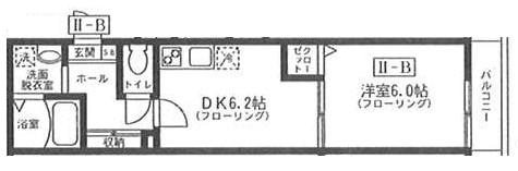 TYM Ⅱ-B号室 間取り