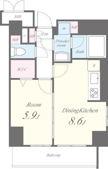 ドルチェ ドミール 401号室 間取り
