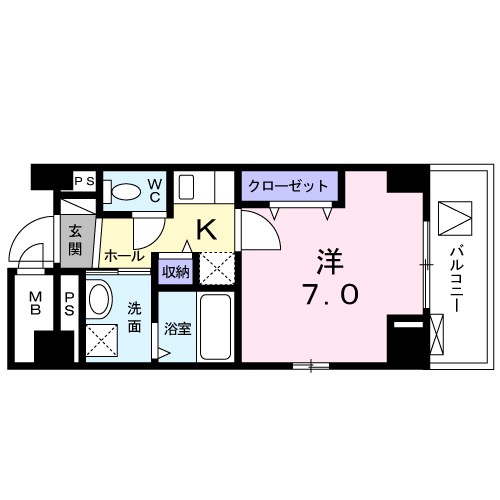 グランデール四谷 602号室 間取り