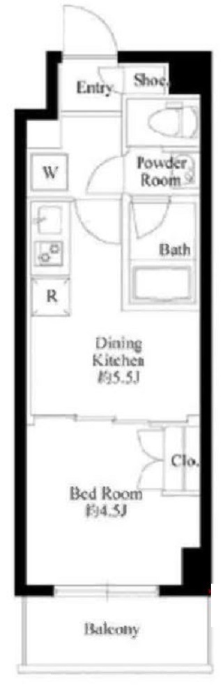 ハーモニーレジデンス高田馬場 110号室 間取り