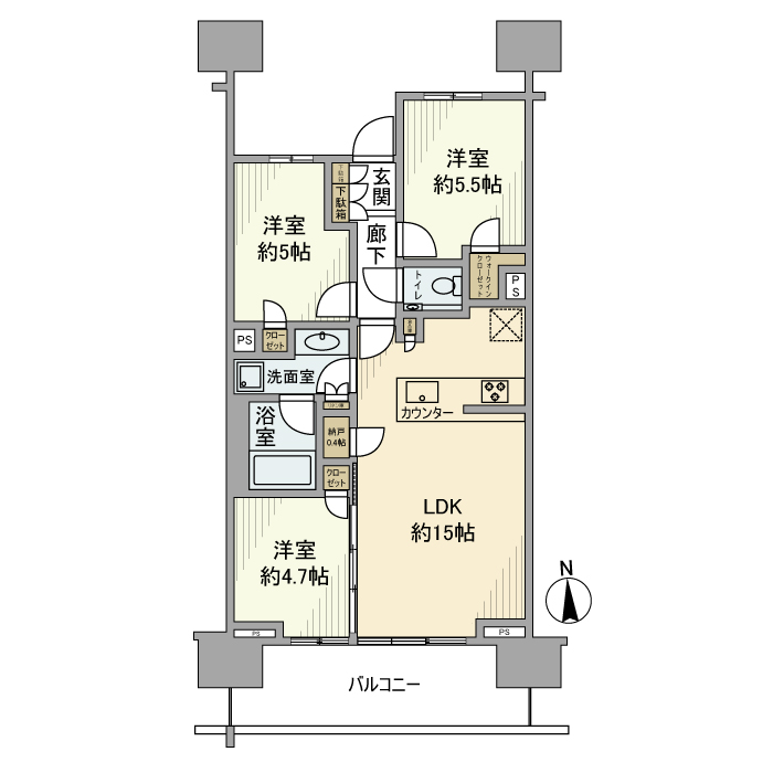 シティタワー品川パークフロント 間取り図