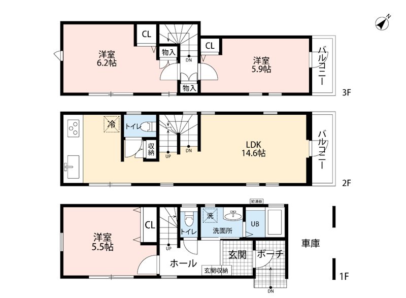 富久町5丁目貸家 間取り図