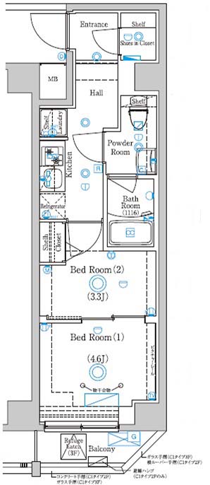 ガリシア目黒大岡山 間取り図