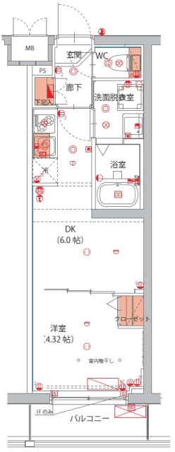 ハーモニーレジデンス新宿四谷 間取り図