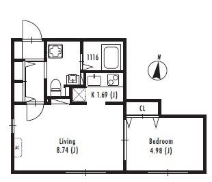プライマル中野新橋 101号室 間取り