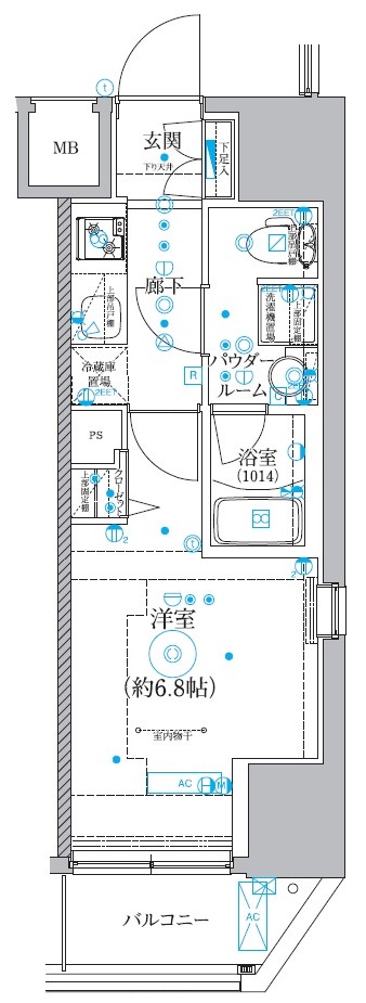 クオリタス品川南 1301号室 間取り