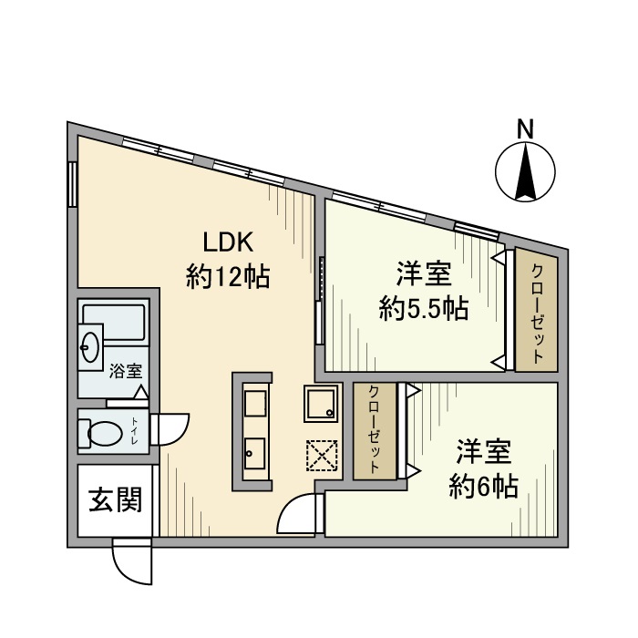 フラット代田橋 201号室 間取り