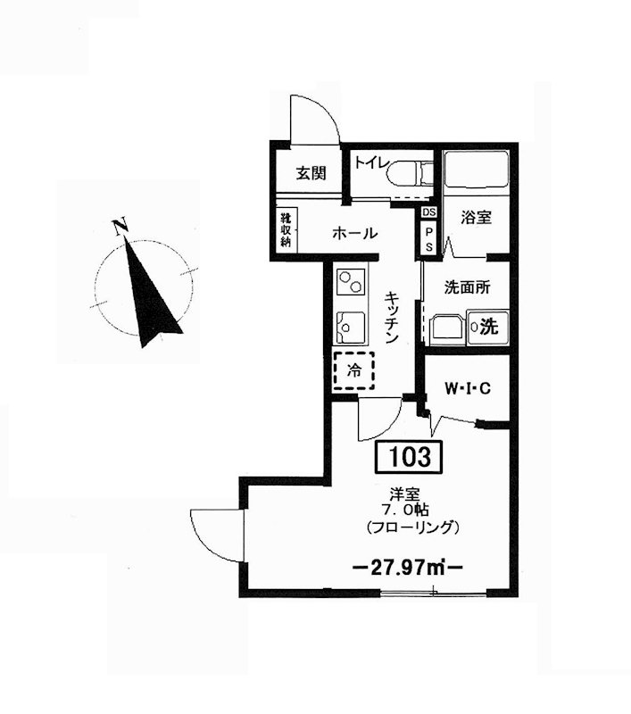 メゾンブラッシュ代々木上原   103号室 間取り