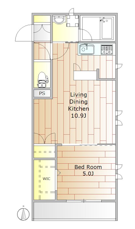 WOOD-BELL学芸大学 202号室 間取り