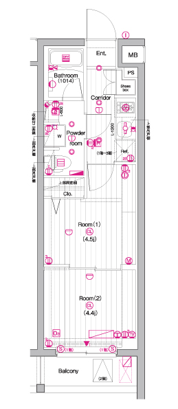 PREMIUM CUBE 中野富士見町 211号室 間取り