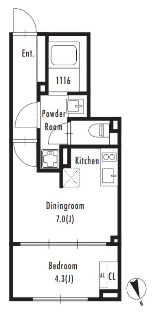 GRAN PASEO市谷仲之町 104号室 間取り