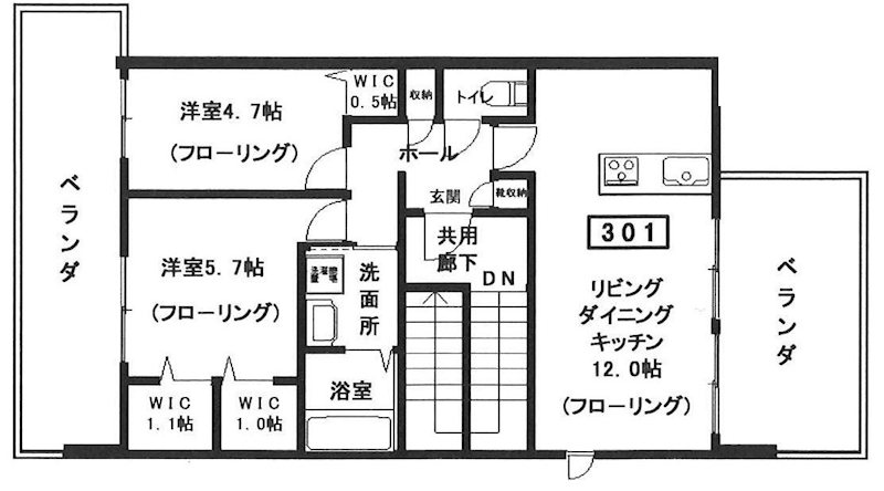 仮)へーベルメゾン中央5丁目北棟  間取り図