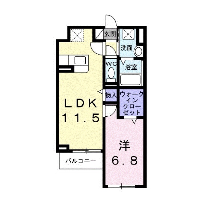 アンソレイユ 203号室 間取り