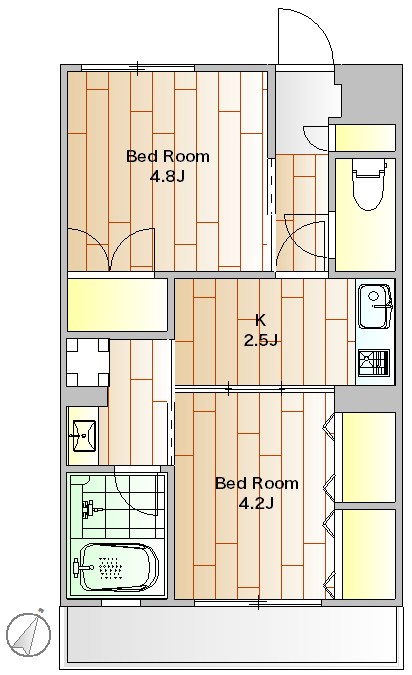 レベント柿の木坂 303号室 間取り