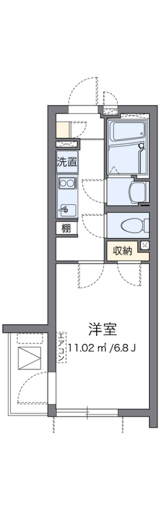 クレイノＹＡＭＡＳＨＩＴＡ 401号室 間取り