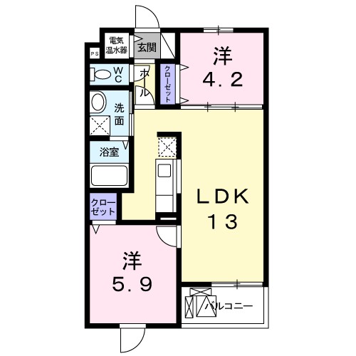 セシリア 406号室 間取り