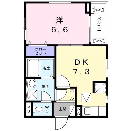 フィオーレ 101号室 間取り