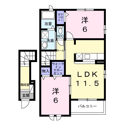 アンソレイユもみじ山 203号室 間取り