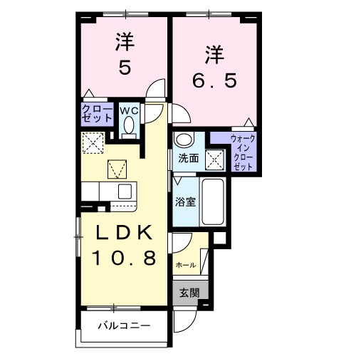 アンソレイユもみじ山 102号室 間取り