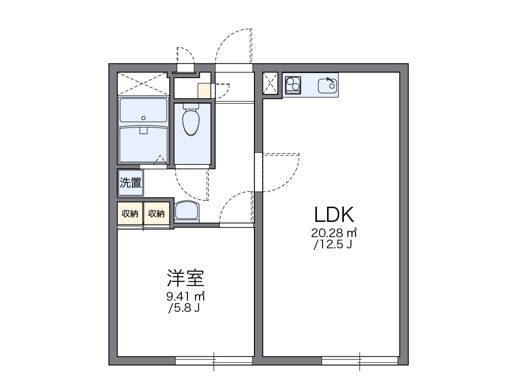 レオパレスソレイユＮＡＫＡＮＯ 303号室 間取り