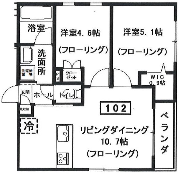 仮)へーベルメゾン中央5丁目南棟 102号室 間取り
