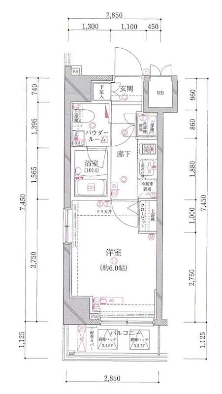 アルテシモフラン 201号室 間取り