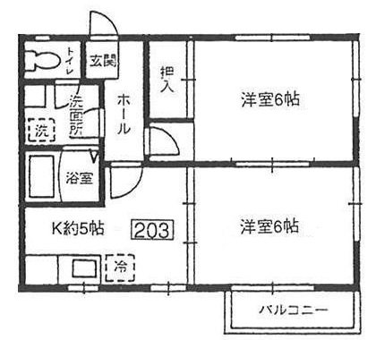 ハイセラコーポ 203号室 間取り