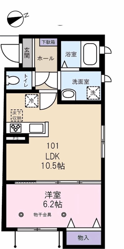 シャーメゾン弥生 101号室 間取り