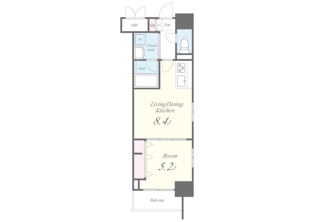 ROOTs Shinjuku Wakamatsucho(ルーツシンジュクワカマツチョウ) 504号室 間取り