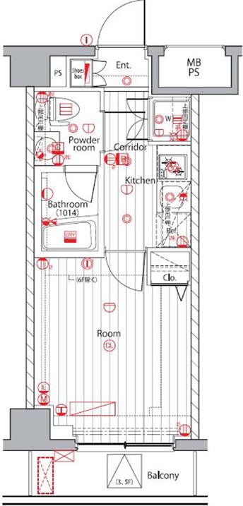プレミアムキューブ広尾 402号室 間取り
