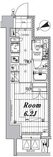 メイクスデザイン芝公園 601号室 間取り