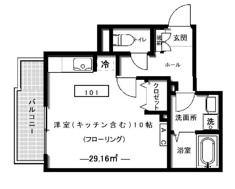 コインブラ   101号室 間取り