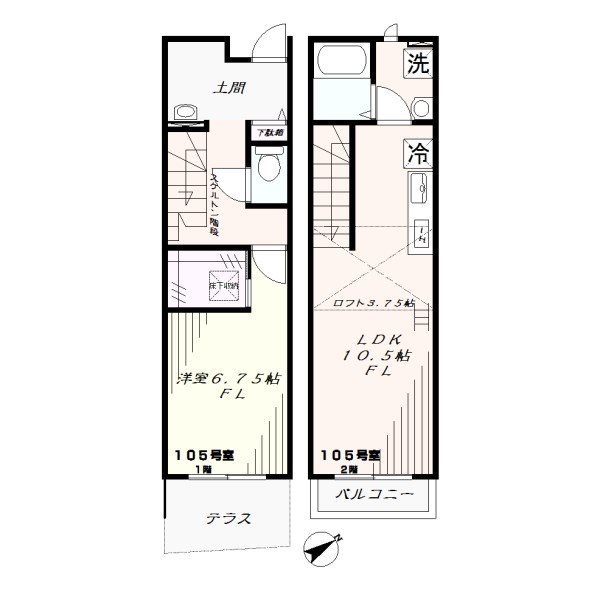 ＣＯＺＹ　ＳＩＴＥ（コージーサイト） 105号室 間取り