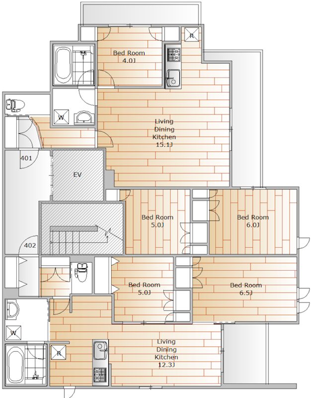 (仮称)碑文谷1丁目メゾン 402号室 間取り